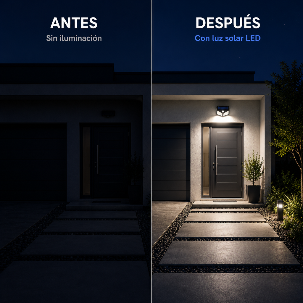 Foco Solar LED con Sensor de Movimiento