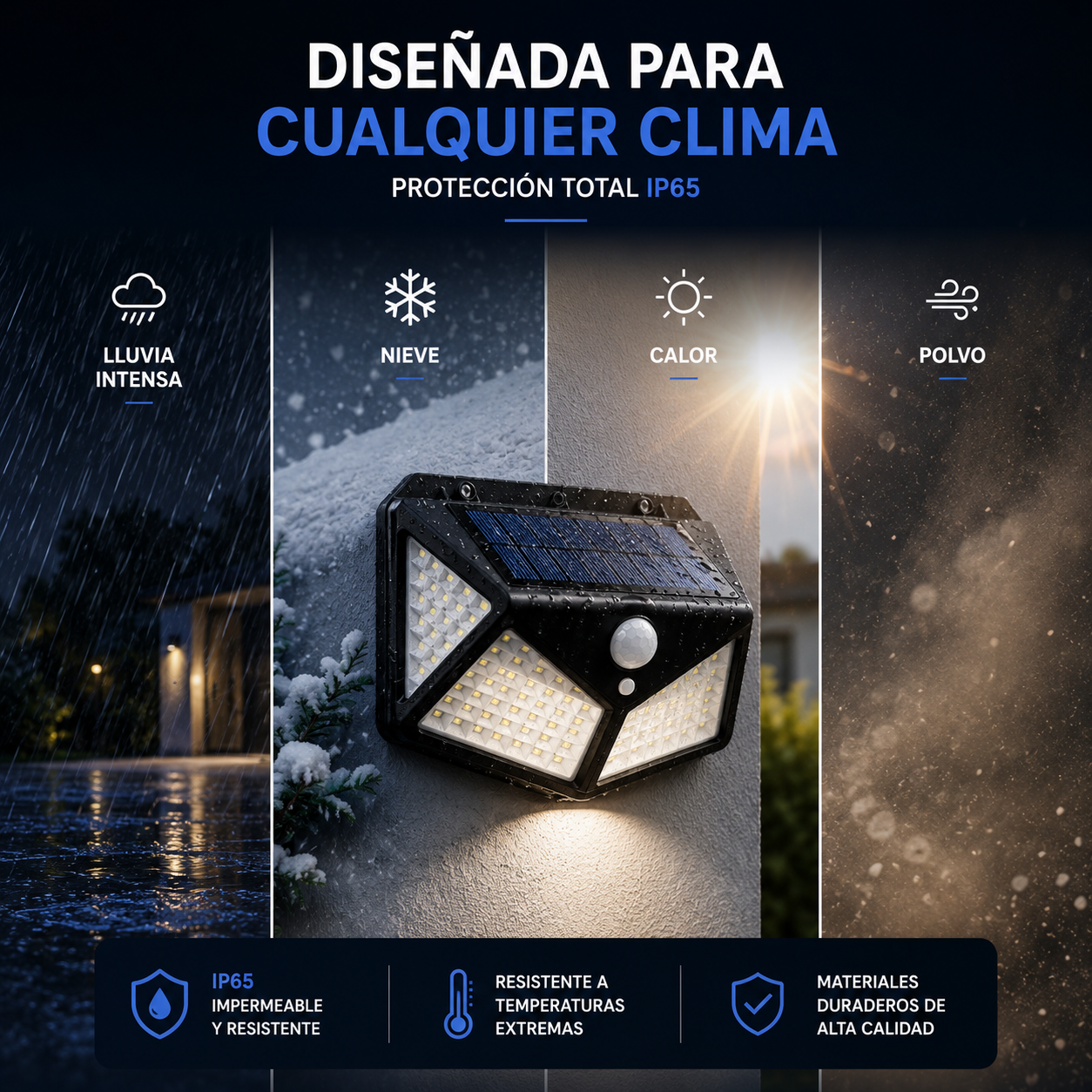 Foco Solar LED con Sensor de Movimiento